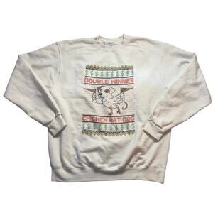 Champion ECO Double Winner Chicken Rat Dog Crewneck Sweatshirt White Large